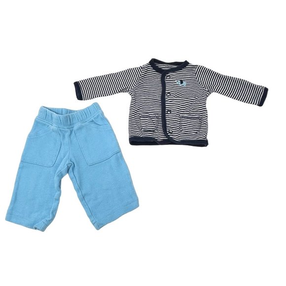 Newborn Boy's Outfits - 2 Sweatpants, 1‎ Body Suit & 1 Shirt - Size Newborn - Picture 4 of 7